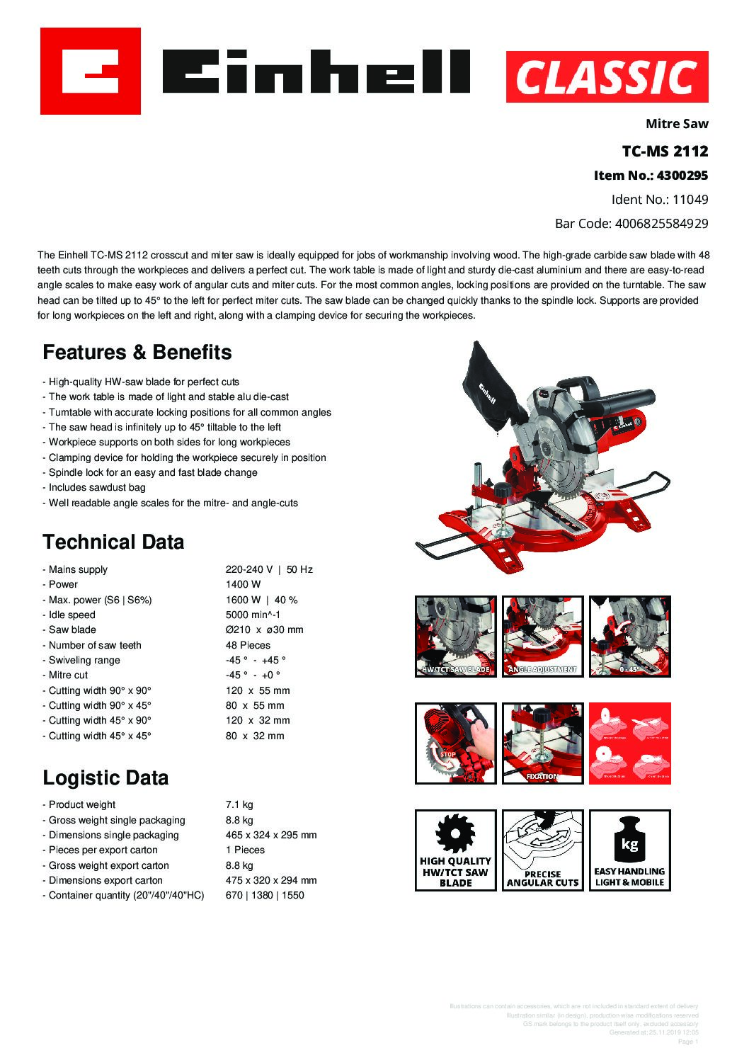 EINHELL - TC-MS 2112, Mitre Saw (CORDED) - Image 11